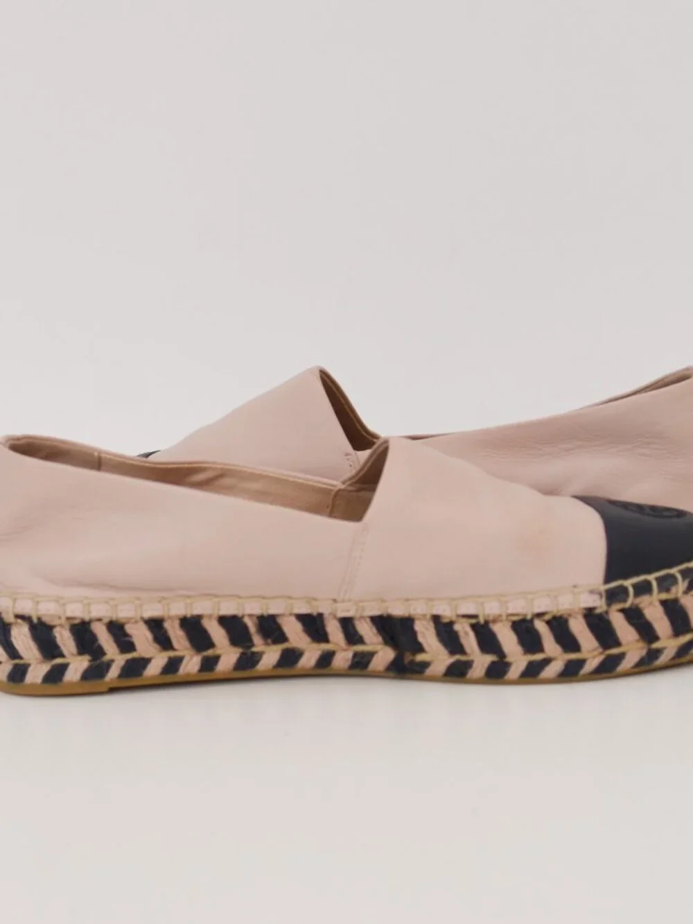 SOLD ON EBAY Tory Burch Leather Colorblock Espadrille Flats Cap Toe Logo 7M 8099